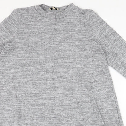 Papaya Womens Grey  Polyester Trapeze & Swing  Size M  High Neck Pullover