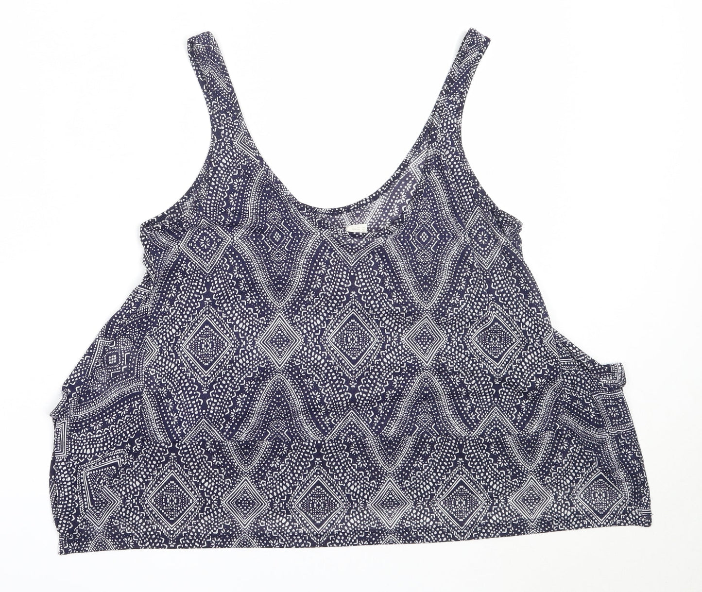 Womens UK Size S H&M Blue Basic Tank