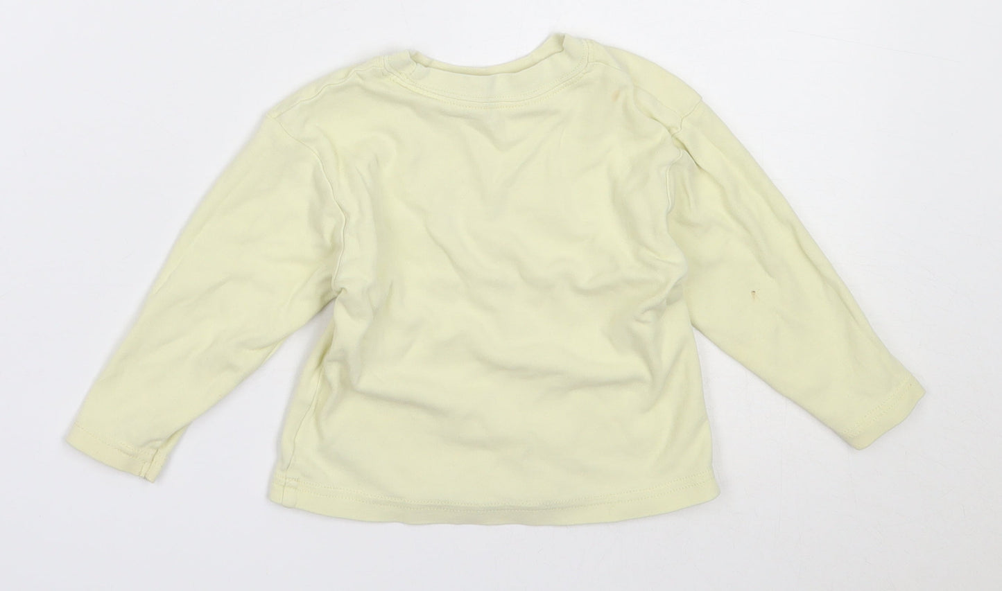 St Bernard Girls Yellow  Cotton Basic T-Shirt Size 12-18 Months Round Neck