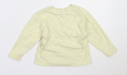 St Bernard Girls Yellow  Cotton Basic T-Shirt Size 12-18 Months Round Neck