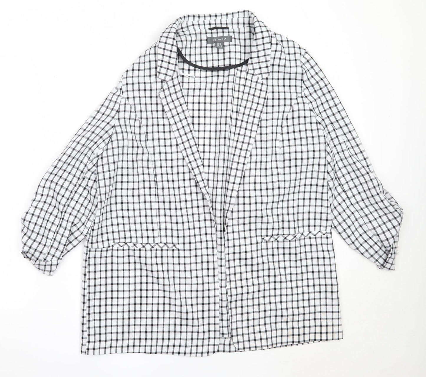 Primark Womens White Check  Jacket  Size 16