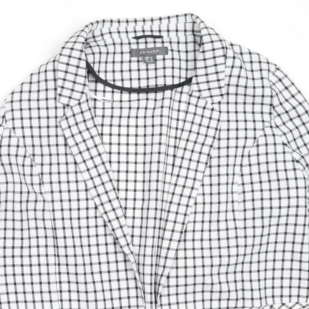 Primark Womens White Check  Jacket  Size 16