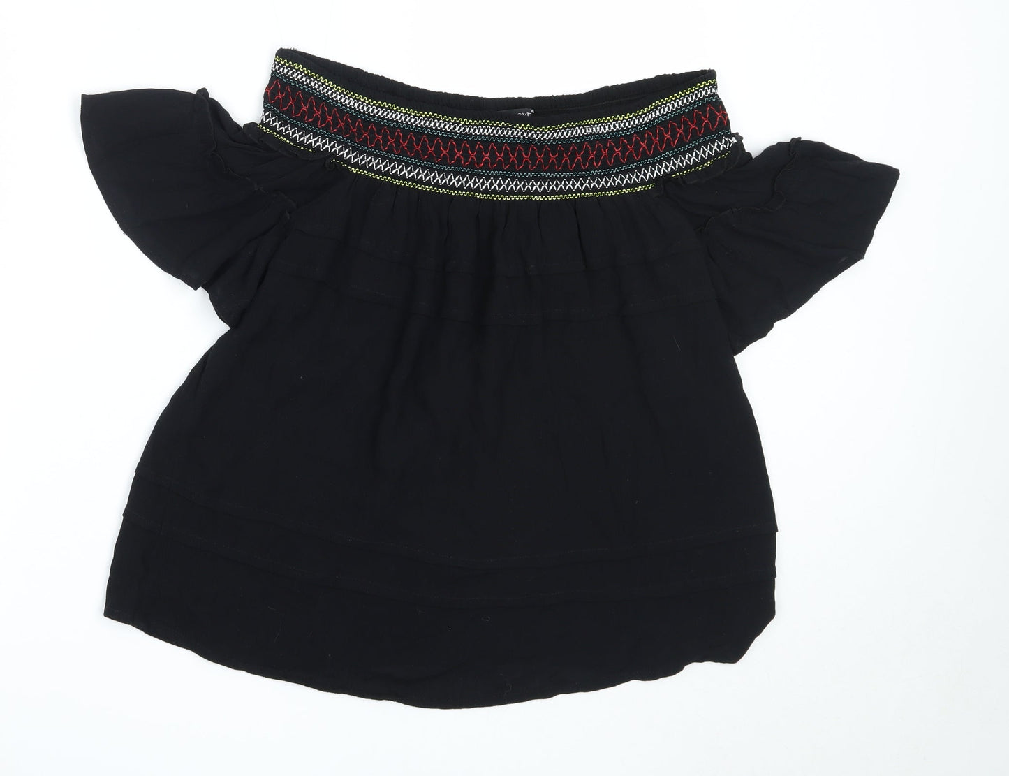 Womens UK Size 8 NEXT Black Basic Blouse