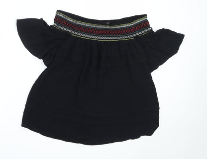 Womens UK Size 8 NEXT Black Basic Blouse