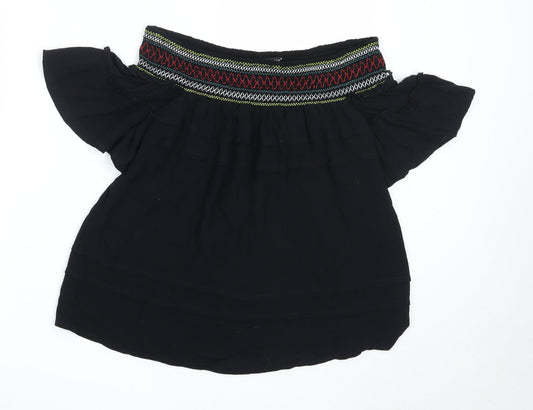 Womens UK Size 8 NEXT Black Basic Blouse