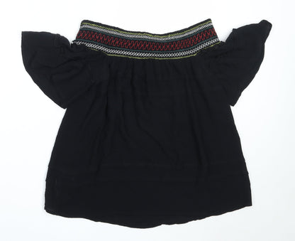Womens UK Size 8 NEXT Black Basic Blouse