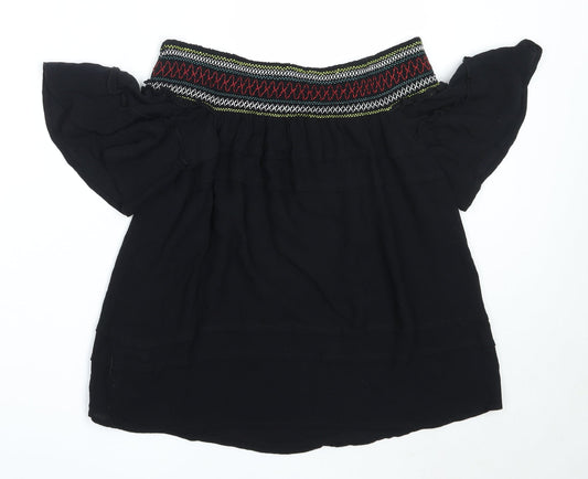 Womens UK Size 8 NEXT Black Basic Blouse
