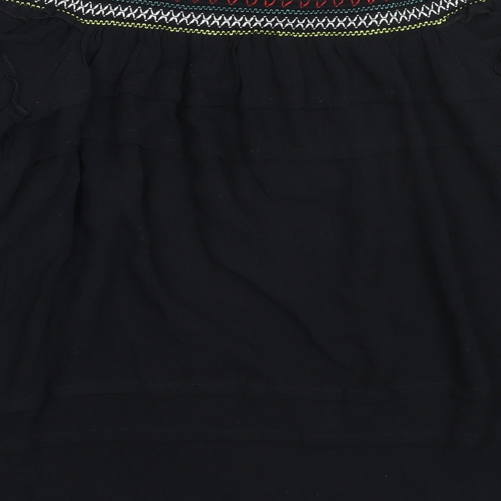 Womens UK Size 8 NEXT Black Basic Blouse