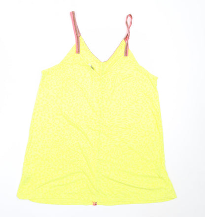 Matalan Womens Yellow  Polyester Basic Tank Size M V-Neck
