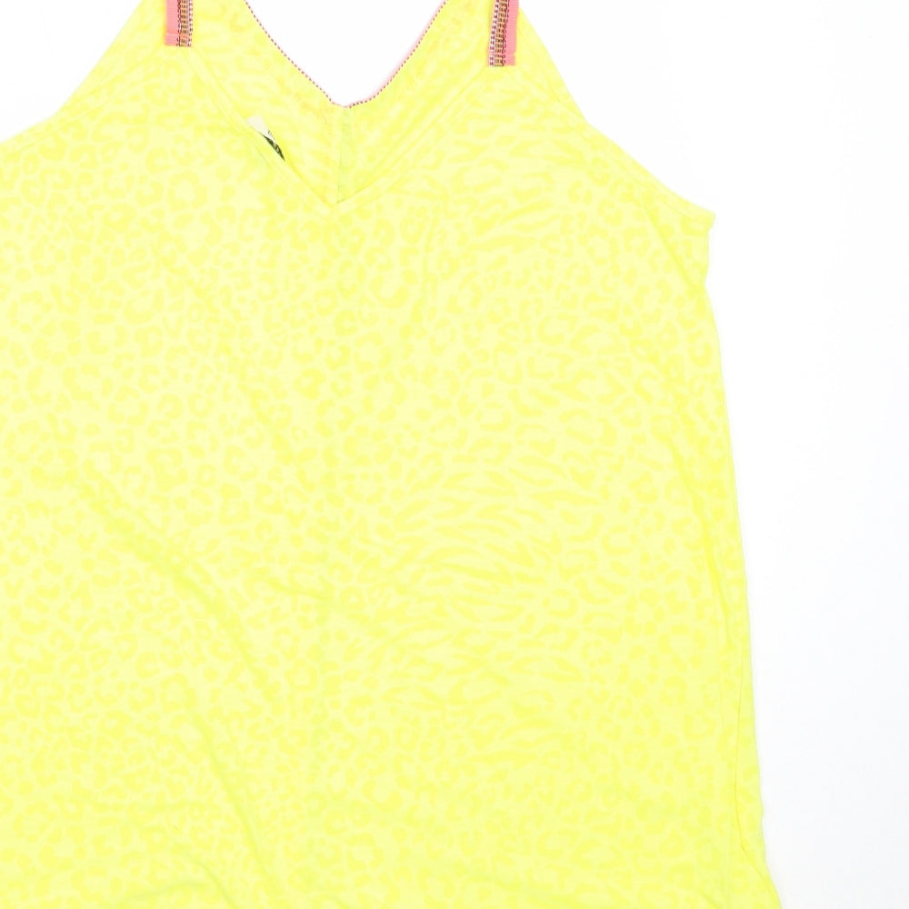 Matalan Womens Yellow  Polyester Basic Tank Size M V-Neck