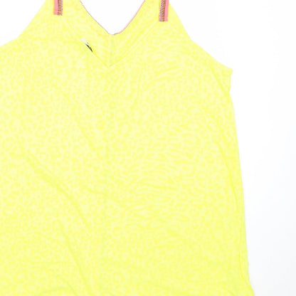 Matalan Womens Yellow  Polyester Basic Tank Size M V-Neck