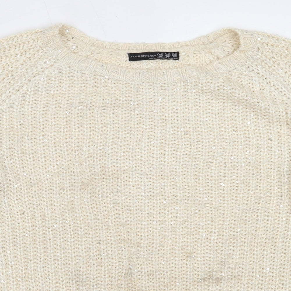 Womens UK Size 10 Atmosphere Ivory Pullover Jumper