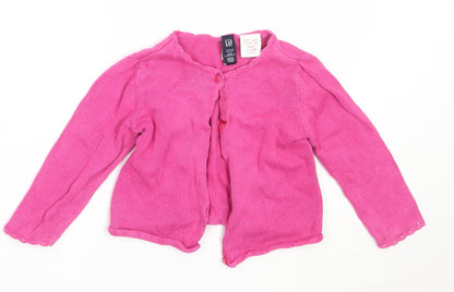 Gap Girls Pink  Cotton Cardigan Jumper Size 12-18 Months  Button