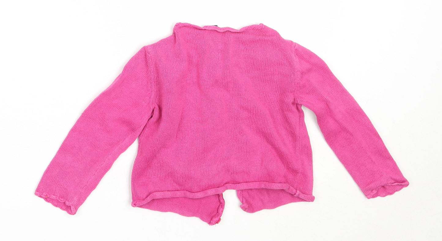 Gap Girls Pink  Cotton Cardigan Jumper Size 12-18 Months  Button