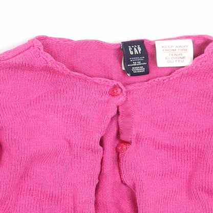 Gap Girls Pink  Cotton Cardigan Jumper Size 12-18 Months  Button