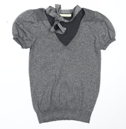 Womens UK Size 10 River Island Silver Pullover Jumper