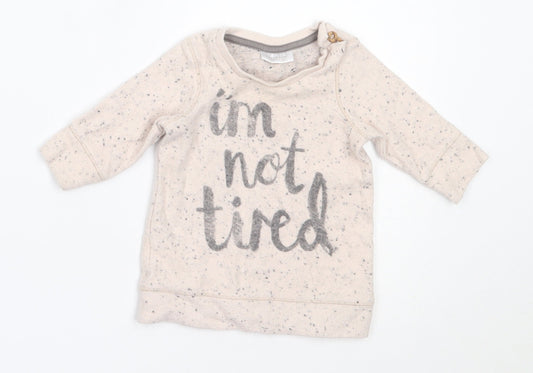 NEXT Girls Ivory  Cotton Pullover Jumper Size 0-3 Months
