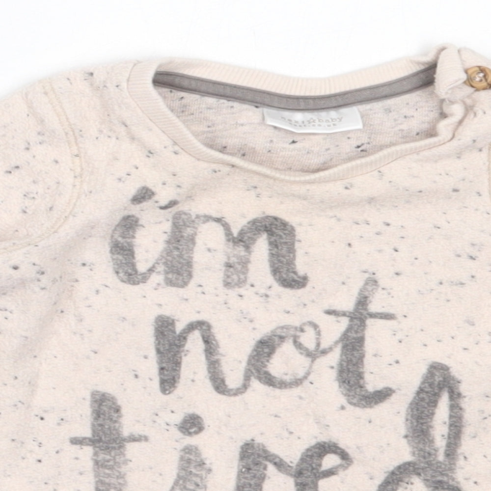 NEXT Girls Ivory  Cotton Pullover Jumper Size 0-3 Months
