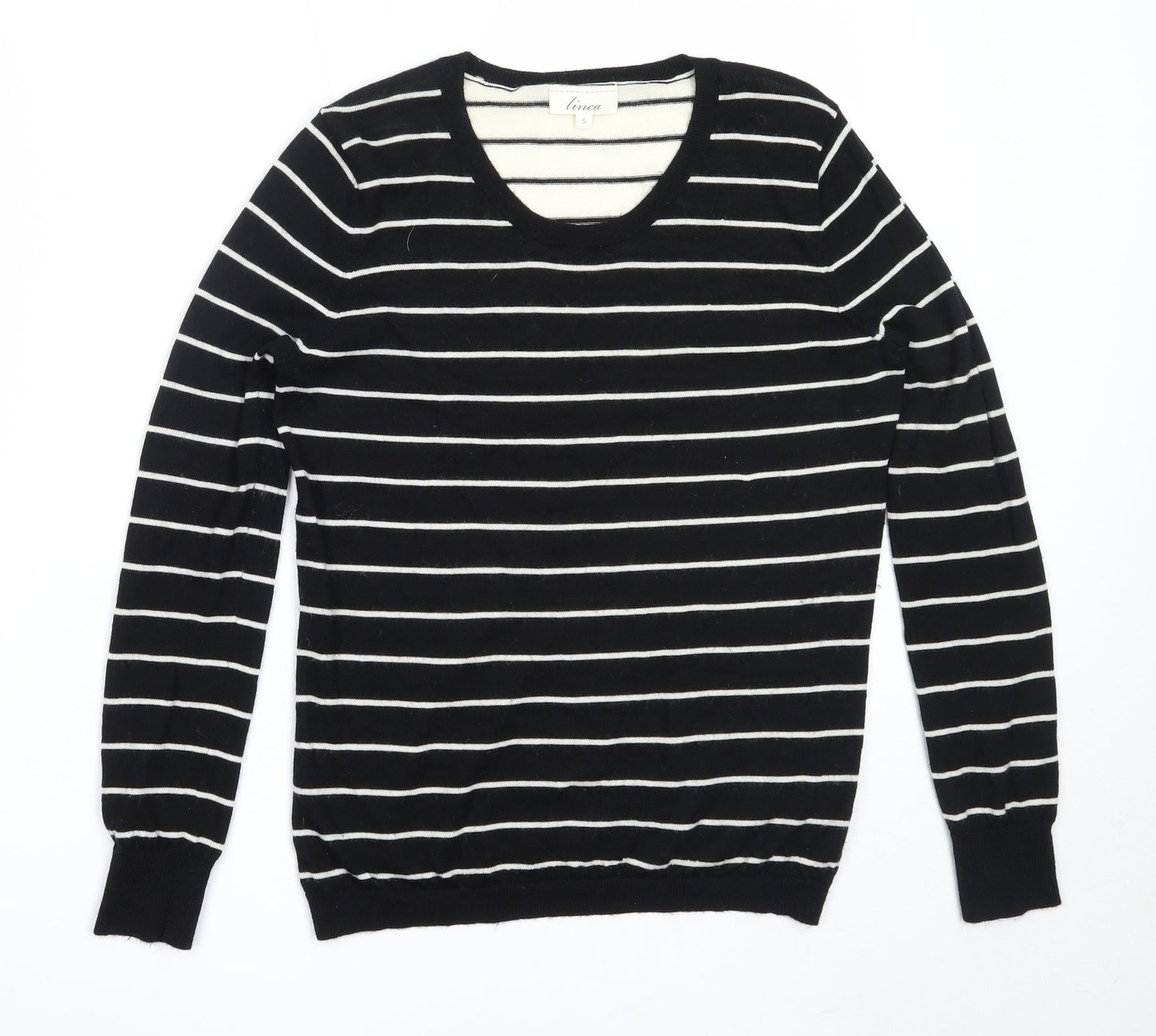 Womens UK Size S Linea Black Pullover Jumper
