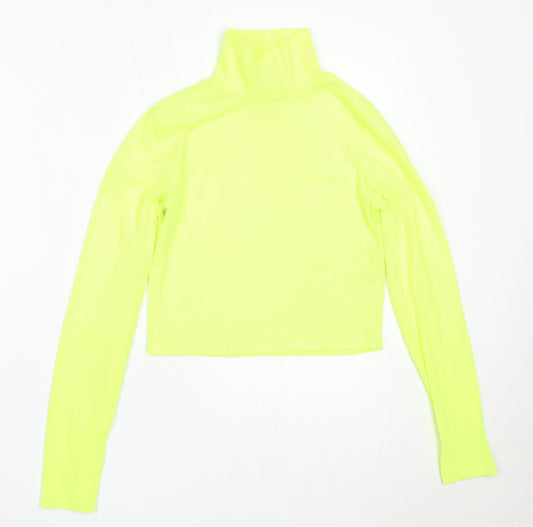 H&M Womens Green High Neck  Polyester Pullover Jumper Size S