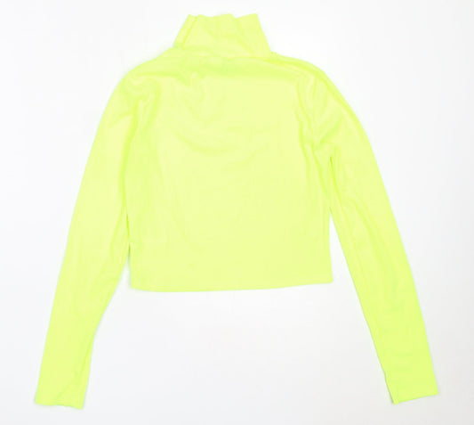 H&M Womens Green High Neck  Polyester Pullover Jumper Size S