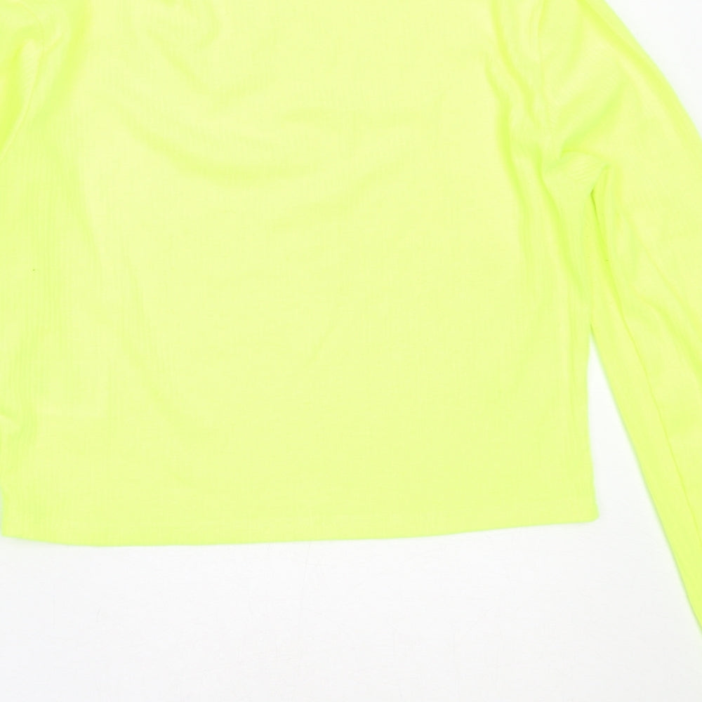 H&M Womens Green High Neck  Polyester Pullover Jumper Size S