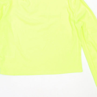 H&M Womens Green High Neck  Polyester Pullover Jumper Size S