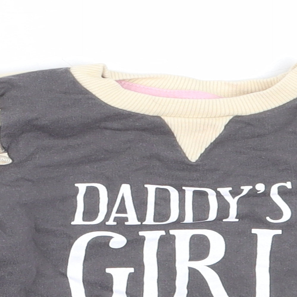 Studio Girls Beige Animal Print Cotton Pullover Jumper Size 3-6 Months