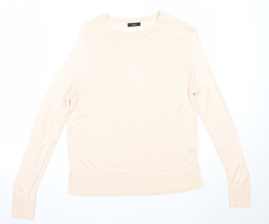 Womens UK Size 10 M&Co Pink Pullover Jumper