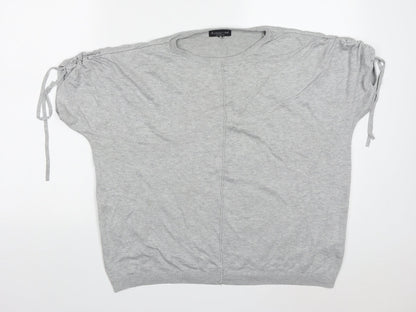 F&F Womens Grey Crew Neck  Viscose Pullover Jumper Size 14