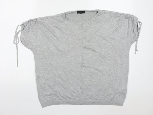 F&F Womens Grey Crew Neck  Viscose Pullover Jumper Size 14