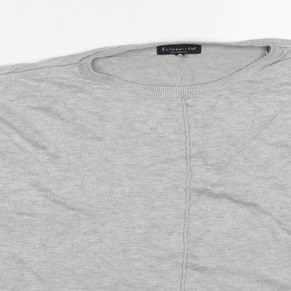 F&F Womens Grey Crew Neck  Viscose Pullover Jumper Size 14
