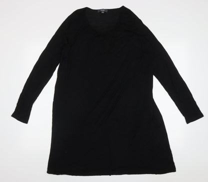 Studio Womens Black  Viscose A-Line  Size 14  Crew Neck Pullover
