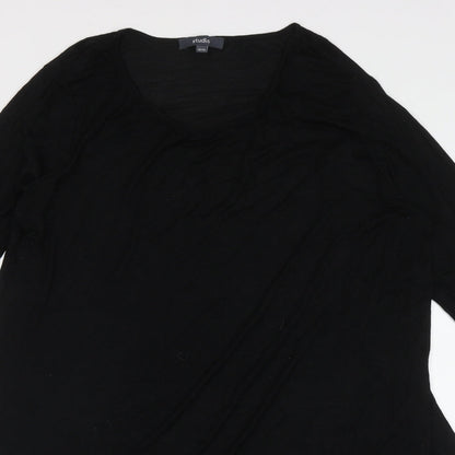 Studio Womens Black  Viscose A-Line  Size 14  Crew Neck Pullover