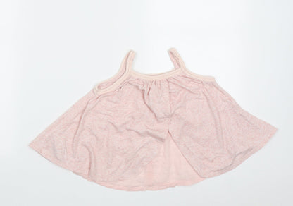 NEXT Girls Pink Geometric Polyester Basic Tank Size 3 Years Square Neck Pullover - Sequin detail