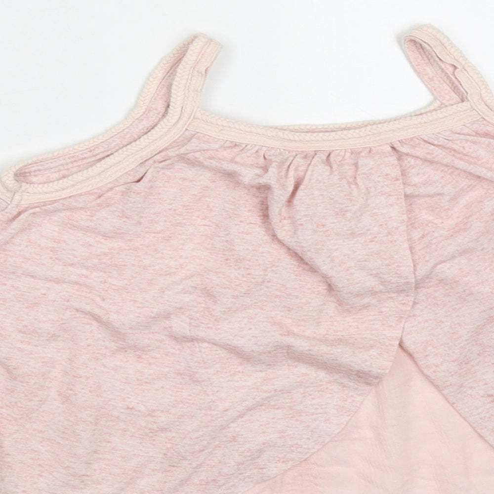 NEXT Girls Pink Geometric Polyester Basic Tank Size 3 Years Square Neck Pullover - Sequin detail