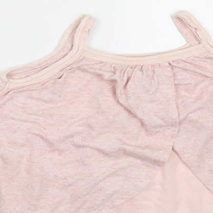NEXT Girls Pink Geometric Polyester Basic Tank Size 3 Years Square Neck Pullover - Sequin detail