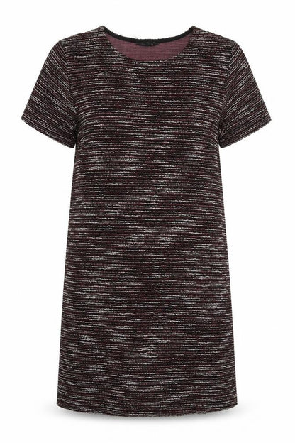 New Look Womens Red Striped Polyester T-Shirt Dress  Size 16  Crew Neck Pullover