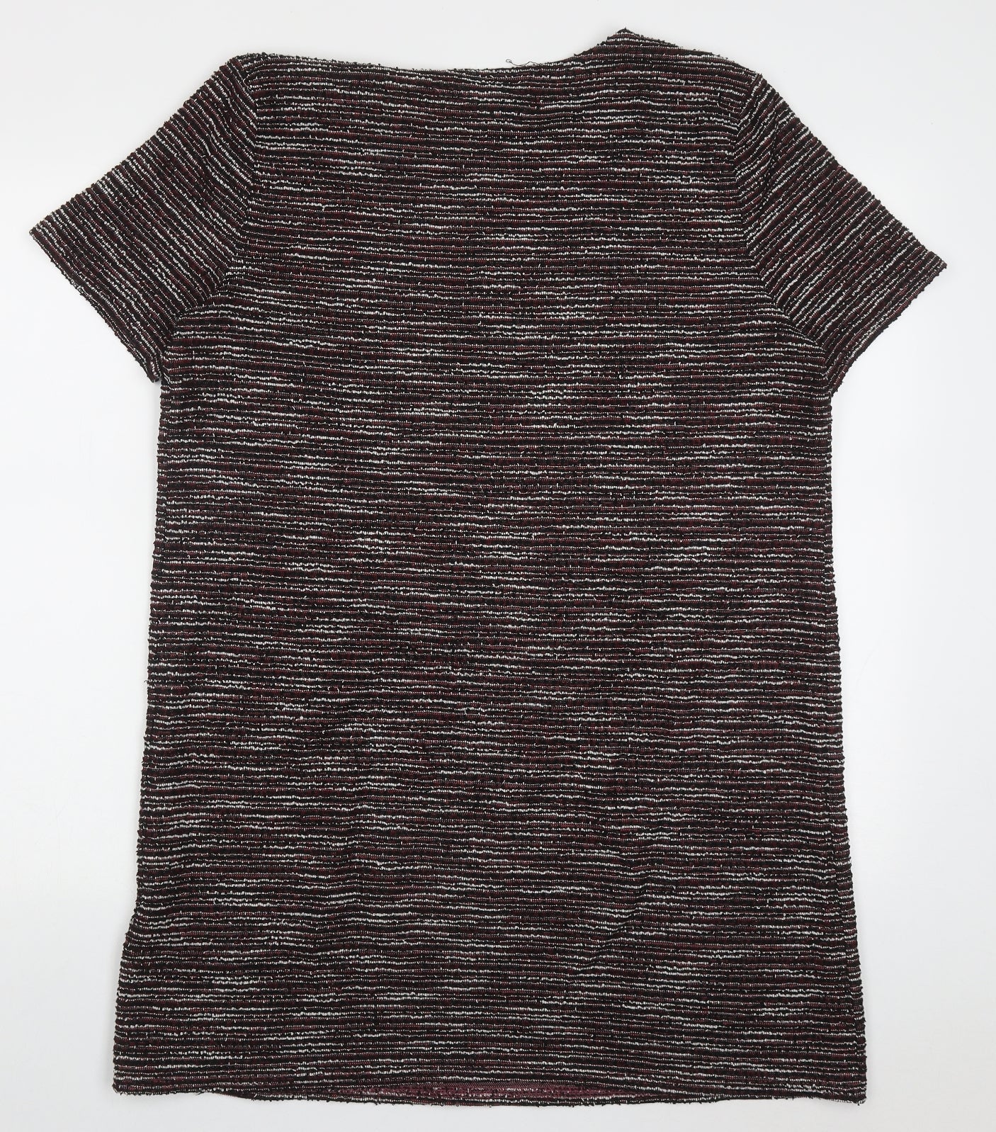 New Look Womens Red Striped Polyester T-Shirt Dress  Size 16  Crew Neck Pullover