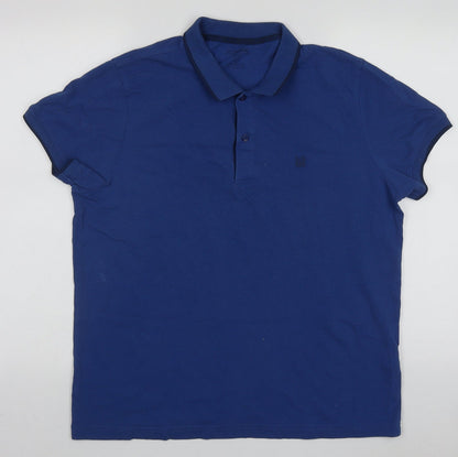 Lc walkiki Mens Blue  Cotton  Polo Size XL Collared Button