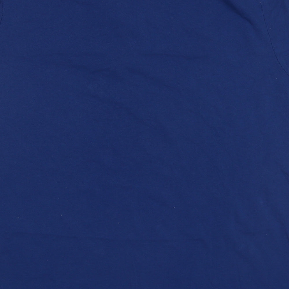 Lc walkiki Mens Blue  Cotton  Polo Size XL Collared Button