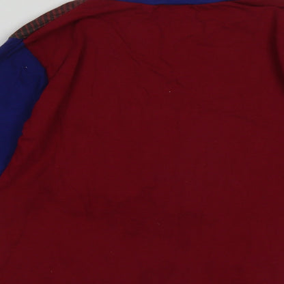 Preworn Boys Blue Geometric Polyester Basic Casual Size 9-10 Years Crew Neck Pullover - Barcelona Football Club