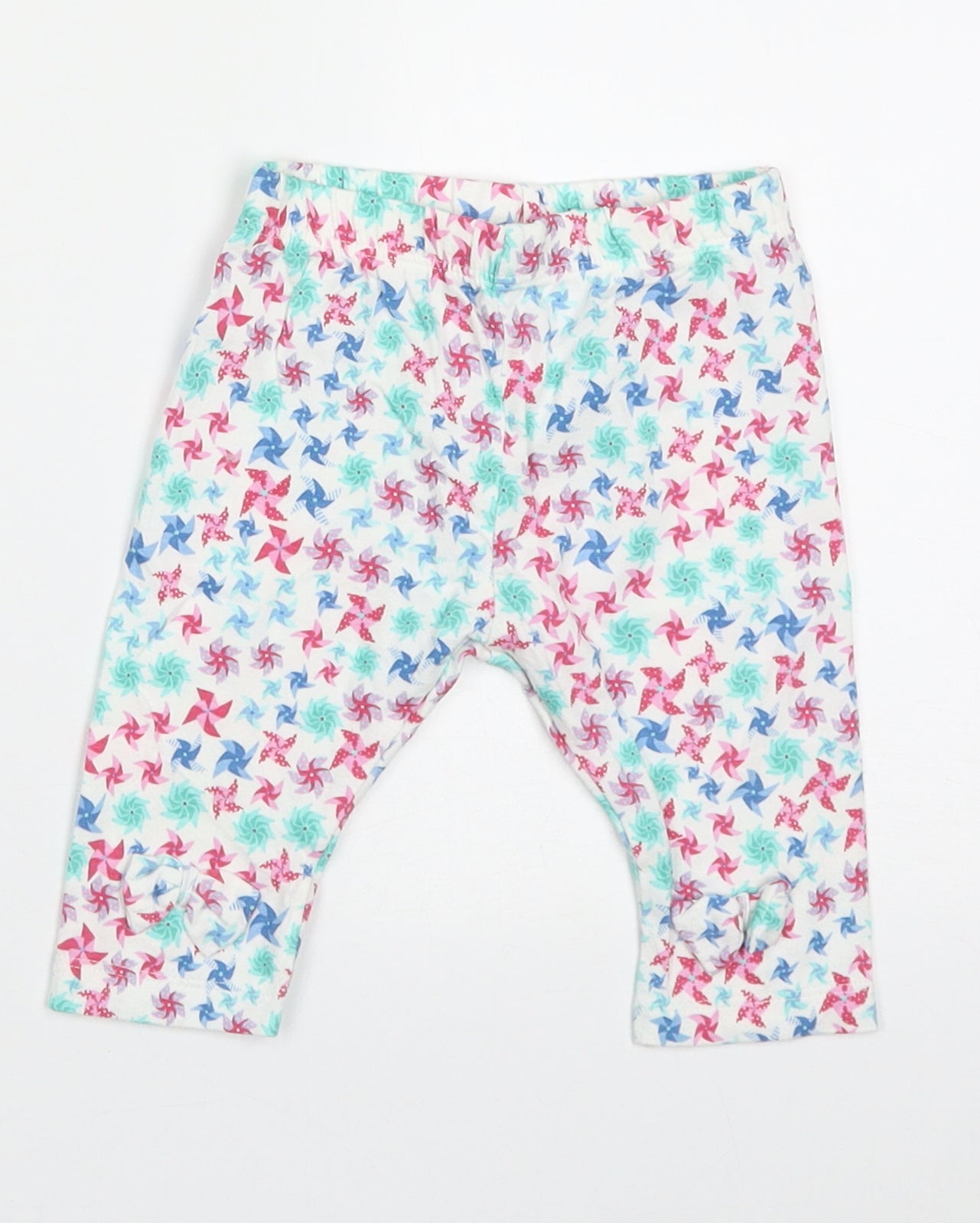 mini clubs Girls Pink Geometric Cotton Capri Trousers Size 12-18 Months  Pullover