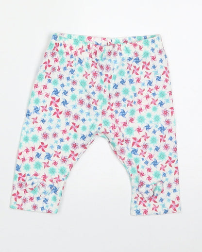 mini clubs Girls Pink Geometric Cotton Capri Trousers Size 12-18 Months  Pullover