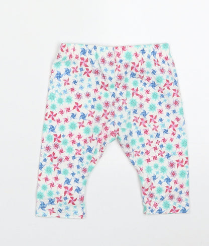 mini clubs Girls Pink Geometric Cotton Capri Trousers Size 12-18 Months  Pullover