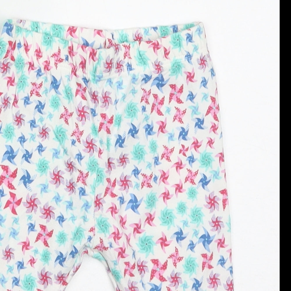 mini clubs Girls Pink Geometric Cotton Capri Trousers Size 12-18 Months  Pullover