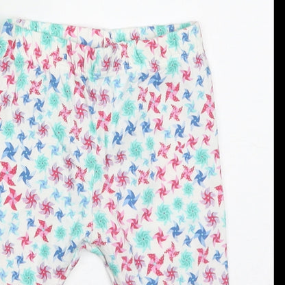 mini clubs Girls Pink Geometric Cotton Capri Trousers Size 12-18 Months  Pullover