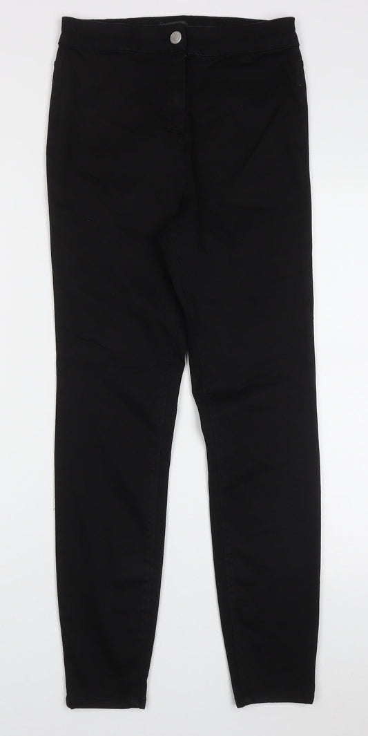 Womens UK Size 10 Papaya Regular Fit Skinny Black Jeans