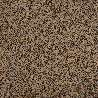 AX Paris Womens Brown Animal Print Polyester A-Line  Size 10  Crew Neck Button