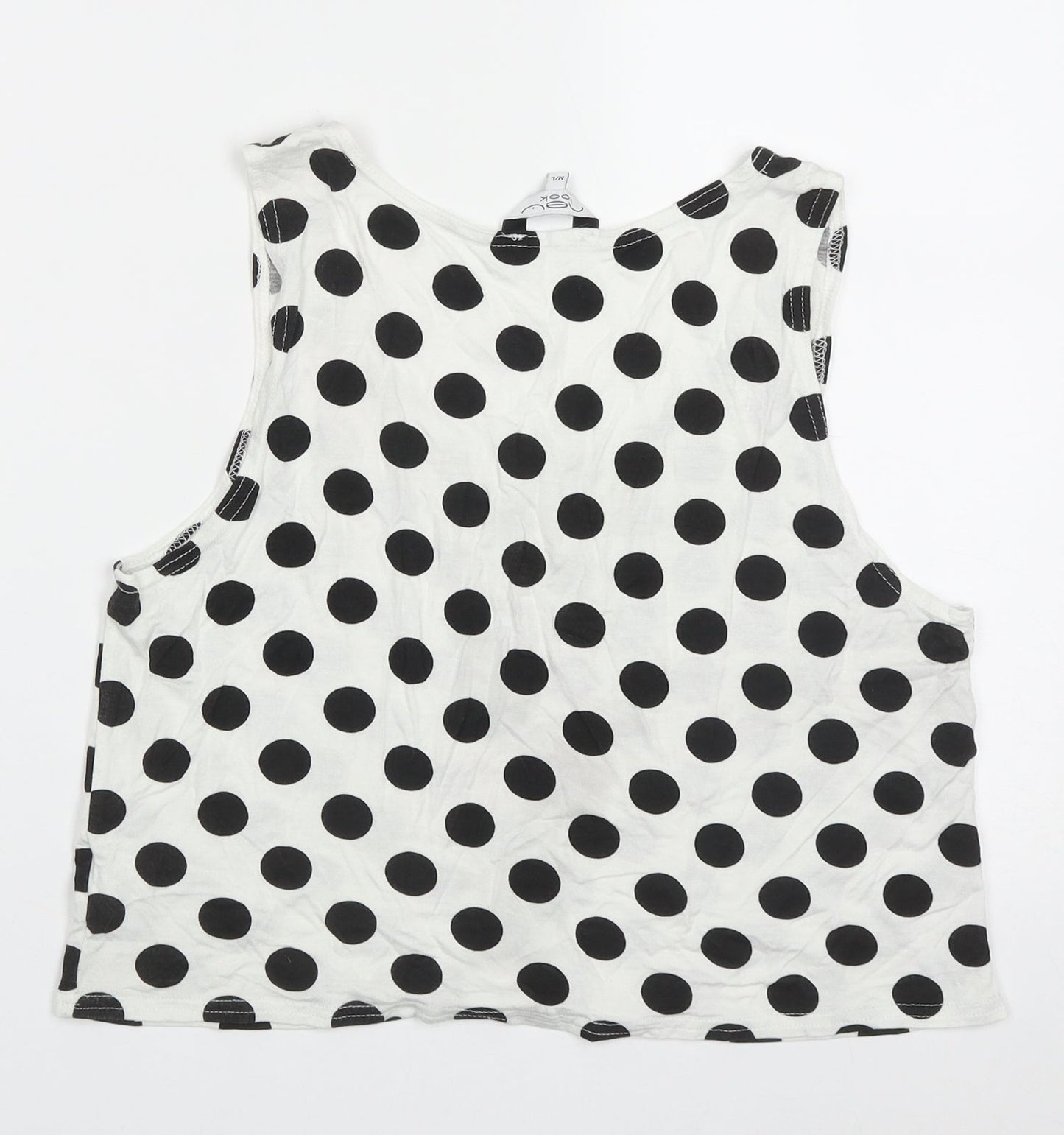 Womens UK Size M New Look White Cropped Tank